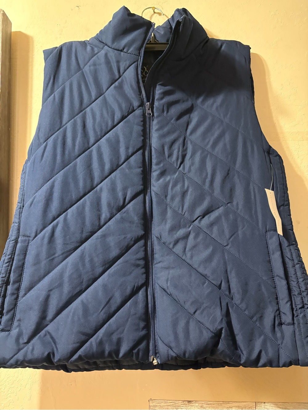 New York & Company Navy Quilted Puffer Vest
